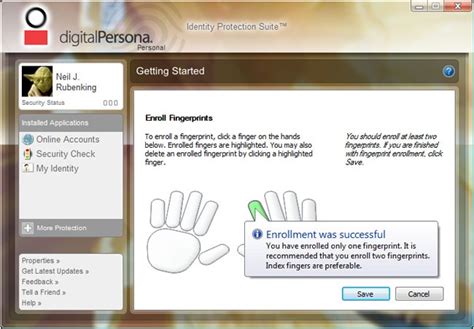 DigitalPersona Releases DigitalPersona Personal 4.0 Security .